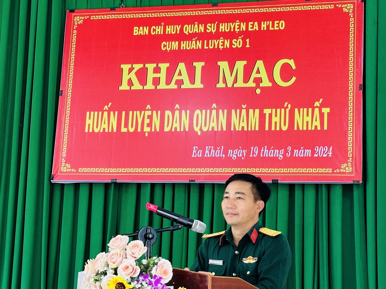 Ban Chỉ huy cơ quan Quân sự huyện Ea H’Leo – Cụm  huấn luyện số 1 khai mạc huấn luyện Dân quân năm thứ nhất